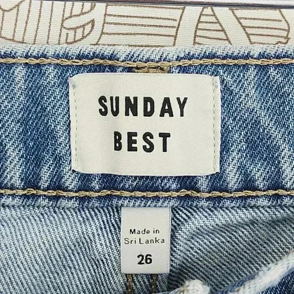 Aritzia Sunday Best Women's Baggy Jeans High Rise 100% Cotton Size 26 Wide Leg - Picture 4 of 7